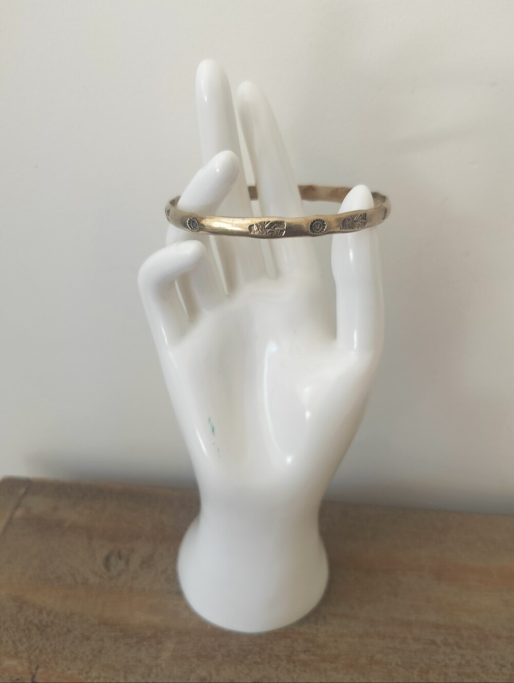 Vintage Sterling Silver Made In Mexico Gold-Tone Bangle Bracelet